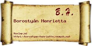Borostyán Henrietta névjegykártya