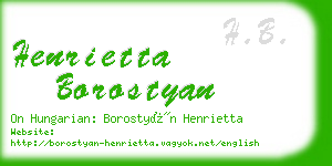 henrietta borostyan business card